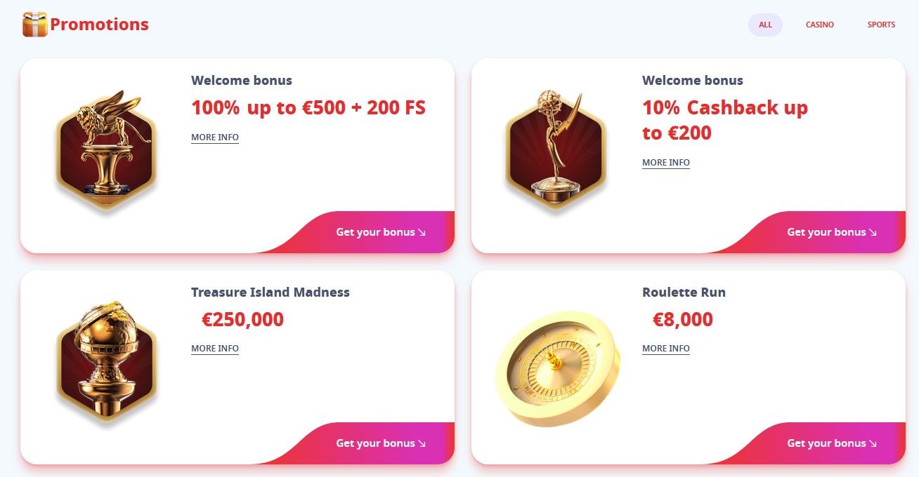 Infinity Casino Bonus